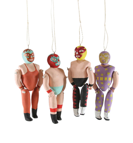 Lucha Libre Wooden Ornaments Mexican Wrestlers Christmas Cody Foster PA-022