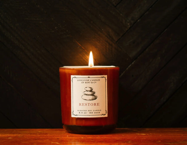 Restore Candle Lodestone Candle Co soy candle clean burning calming