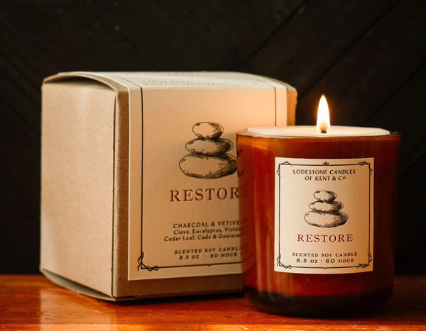 Restore Candle Lodestone Candle Co soy candle clean burning calming