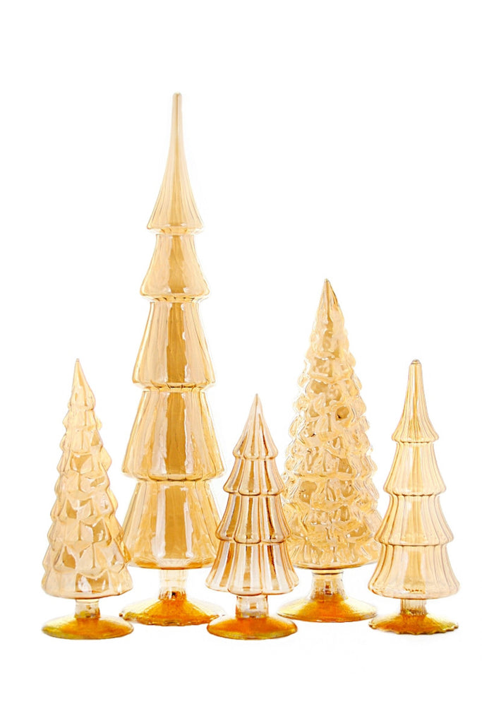 Large Glass Tree Set - Amber