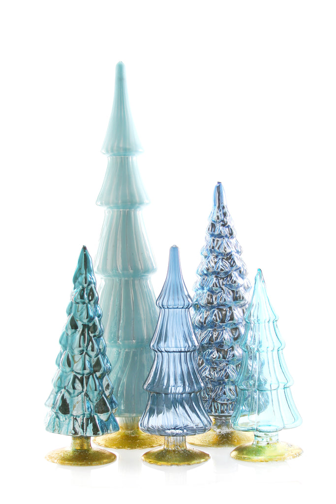 Large Hue Trees Snowfall Cody Foster glass trees christmas wintery holiday decor