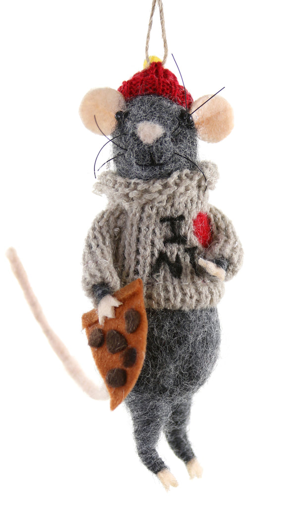 Pizza Rat ornament NYC Cody Foster Felt I love NY