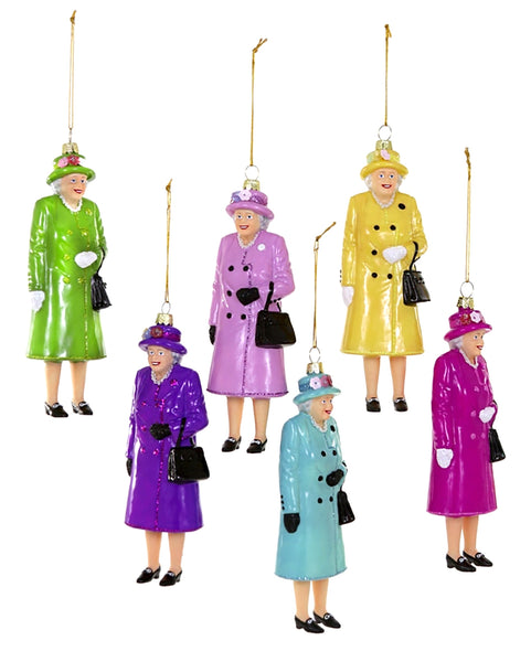 Queen Elizabeth Glass ornament figurine with handbag purse Cody Foster