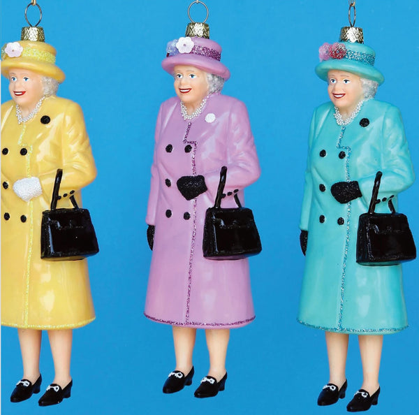 Queen Elizabeth Glass ornament figurine with handbag purse Cody Foster