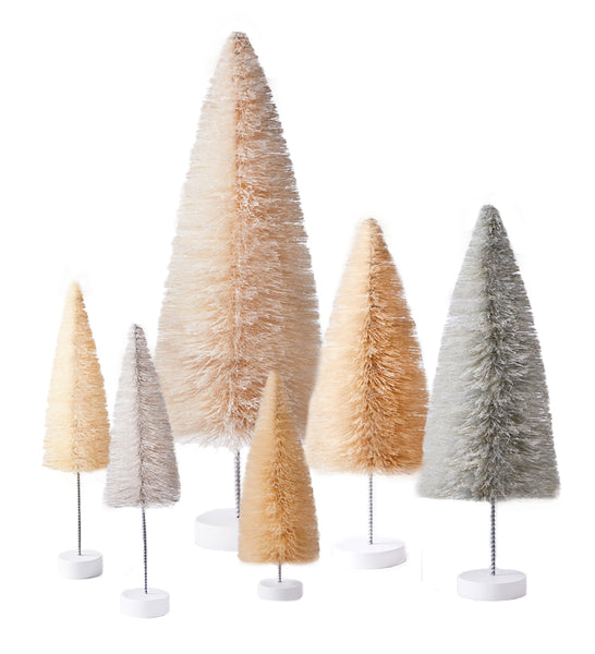 the daydream republic — Set of Blue and Cream Mini Bottle Brush Trees