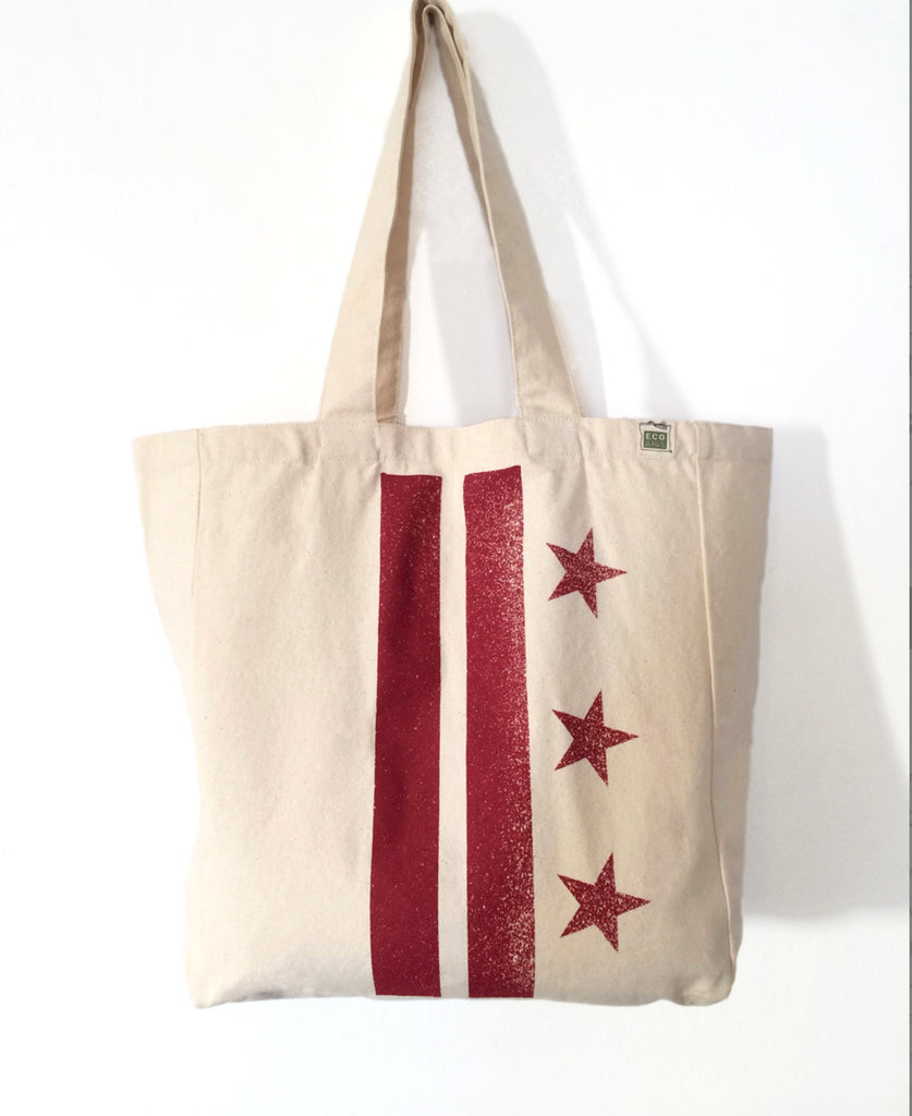 Washington D.C. Flag Tote - Ruby (add'l colors avail)