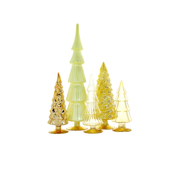 Large Glass Tree Set - Yellow