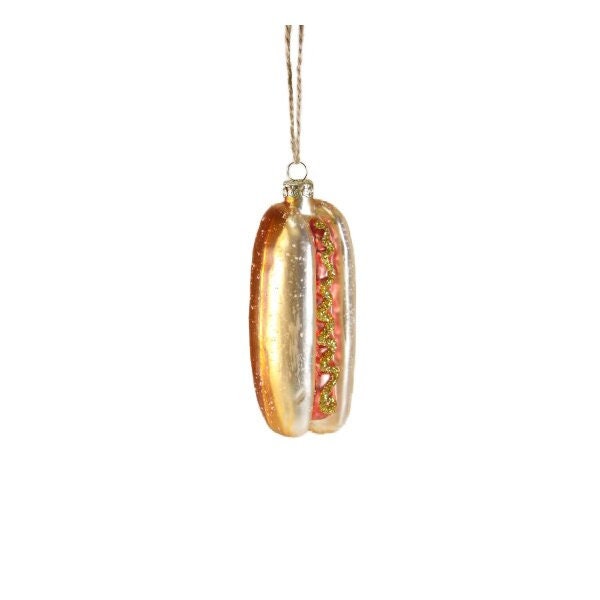 Hot Dog Glass Ornament