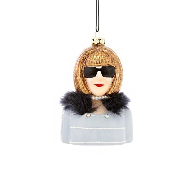 Anna Wintour Glass Ornament