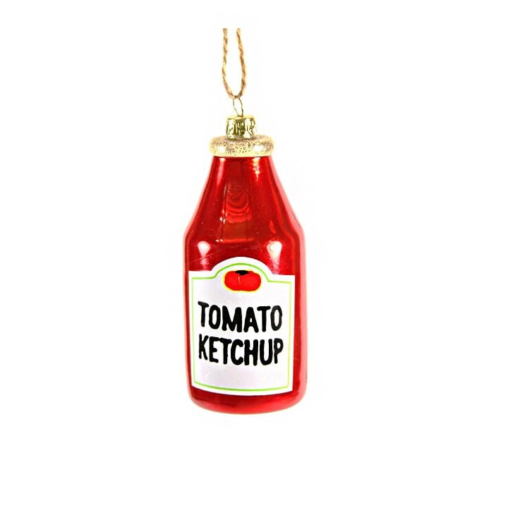 Ketchup Bottle Glass Ornament