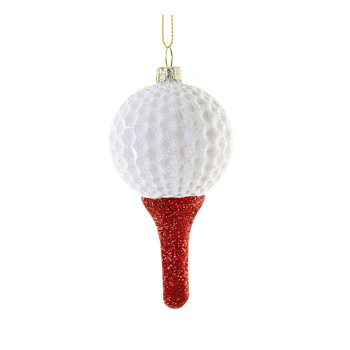 Golf Ball on Tee Ornament