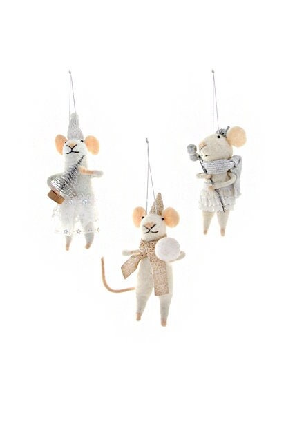 Wintertime Mice Felt Ornaments