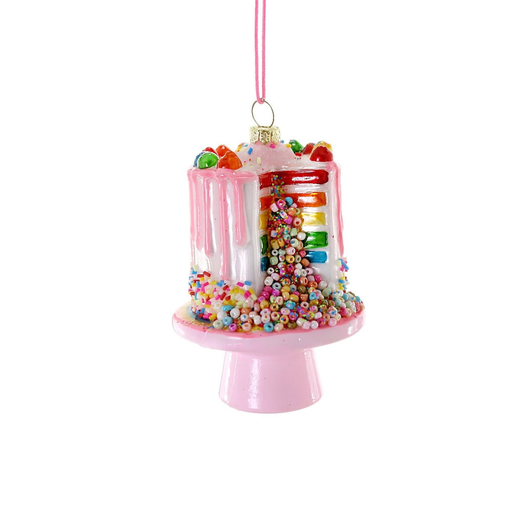 Confetti Cake / Explosion Cake / Rainbow Cake Glass Ornament