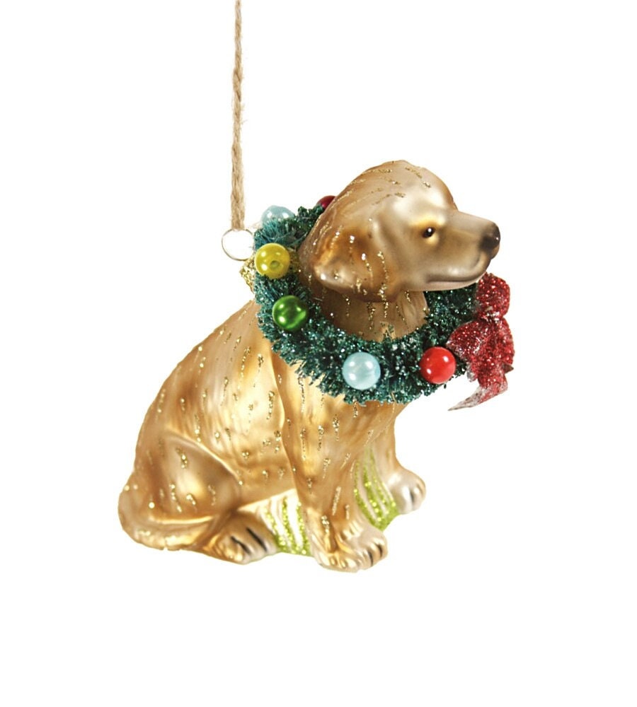 Yellow Lab Glass Ornament / Yellow Labrador Retriever Ornament