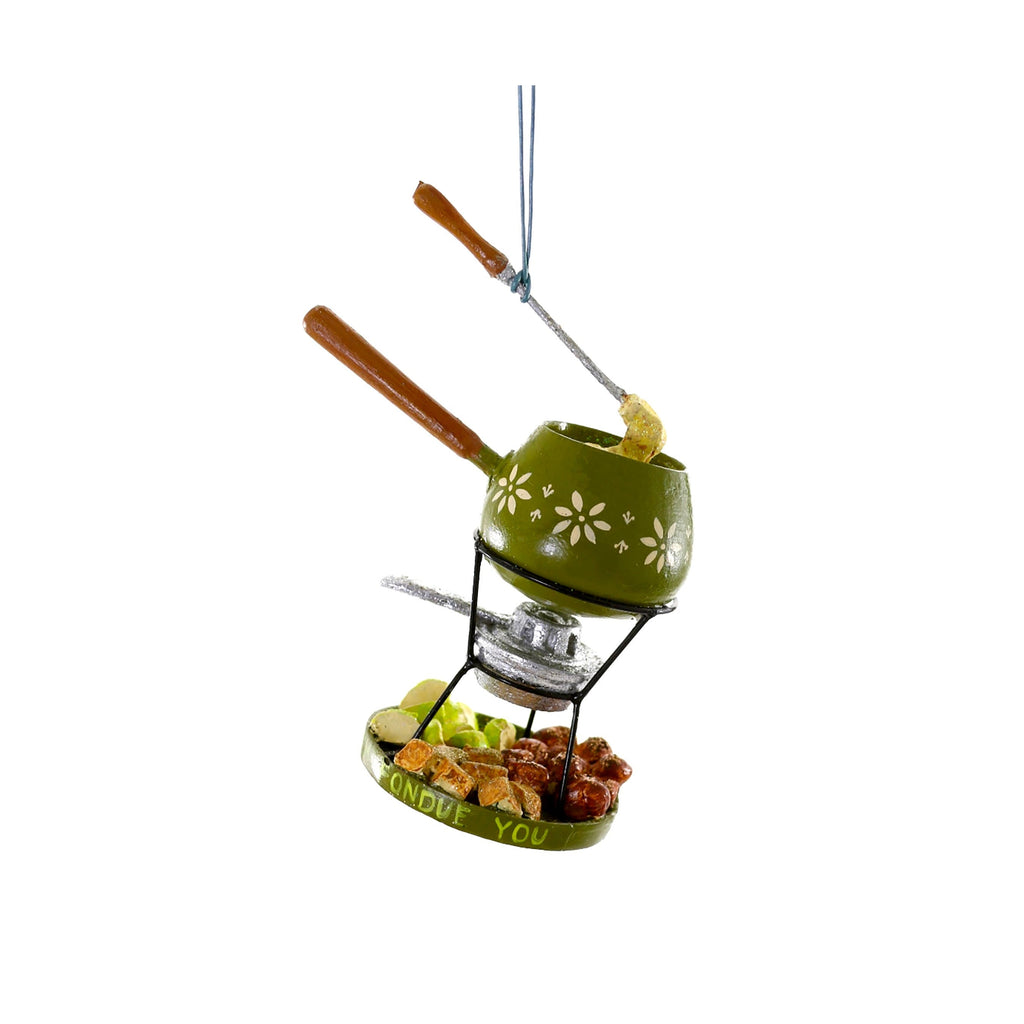 Fondue Pot Ornament / Retro 70s Fondue Pot Ornament