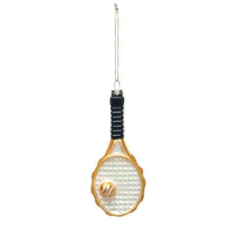 Tennis Racket Glass Ornament