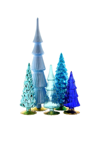 Large Glass Tree Set - Blue