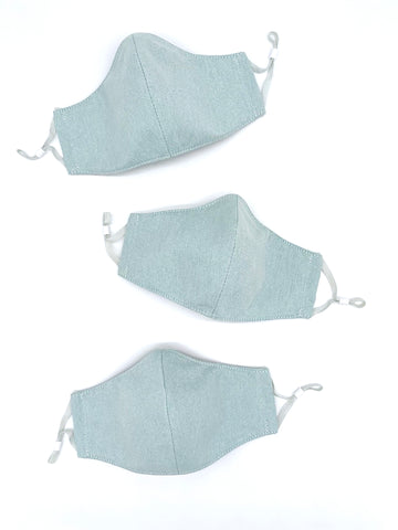 Face Mask with filter pocket & nose wire (Green Oxford)