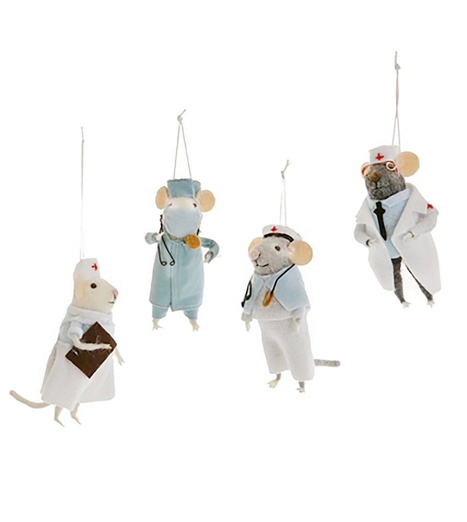 Medical Mice Felt Ornaments