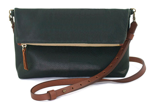Linea Pelle Purse Fold Over Clutch/Mini Bag Leather Zipper Close Studded  Purple | Leather zipper, Clutch mini, Mini bag