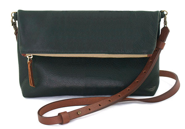 Robert Pietri Dark Forest Green Brown Genuine Leather Handbag Purse Spain |  eBay