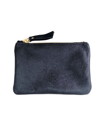 Small Coin Pouch - Midnight Navy Metallic Leather (add'l metallic colors avail)