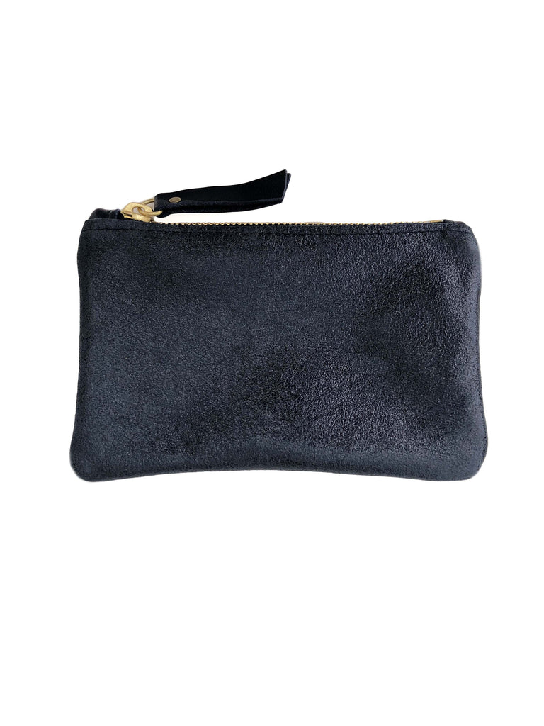 Small Coin Pouch - Midnight Navy Metallic Leather (add'l metallic colors avail)