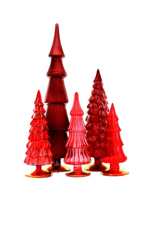 Cody Foster Hue Glass Trees Red Bottle Brush Trees Holiday Bristle Brush Christmas