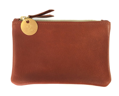 Small Coin Pouch - Bourbon Brown Leather