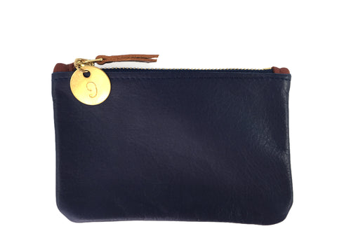 Small Coin Pouch - Midnight Navy Leather