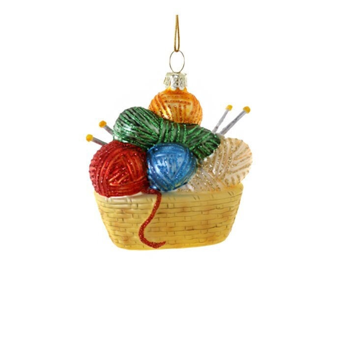 Knitting Basket - Knit Happens Ornament