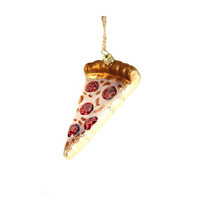 Pizza Slice Glass Ornament