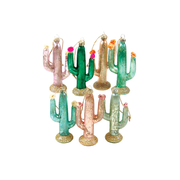 Cactus Glass Ornament Cody Foster Glittered holiday Christmas