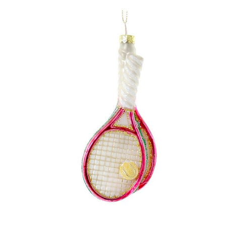 Tennis Rackets Glass Ornament