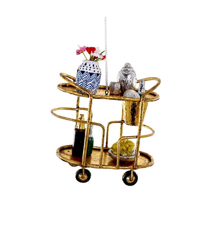 Glam Bar Cart Ornament
