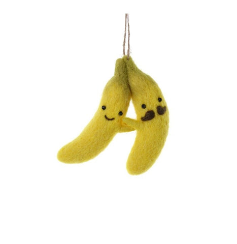 Bananas in Love Felt Ornament