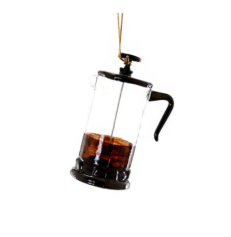 French Press Glass Ornament