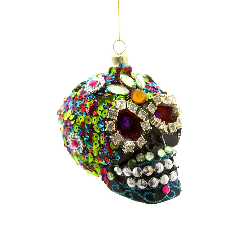 Glam Day of the Dead Ornament / Halloween Ornament / Skull Ornament