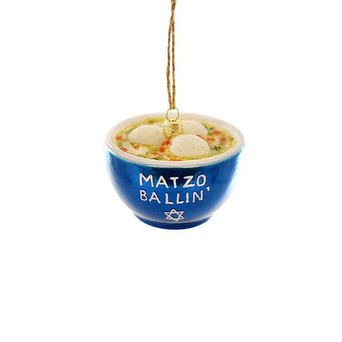 Matzo Ballin' Glass Ornament