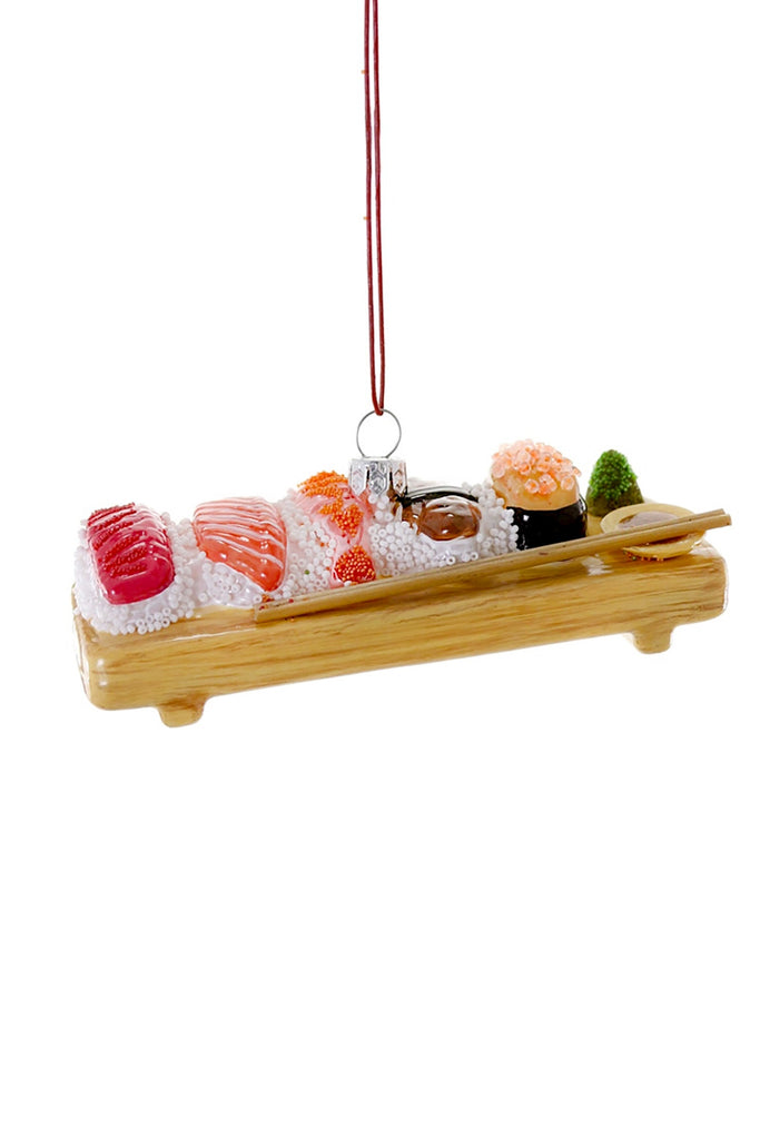 Deluxe Sushi Board Glass Ornament