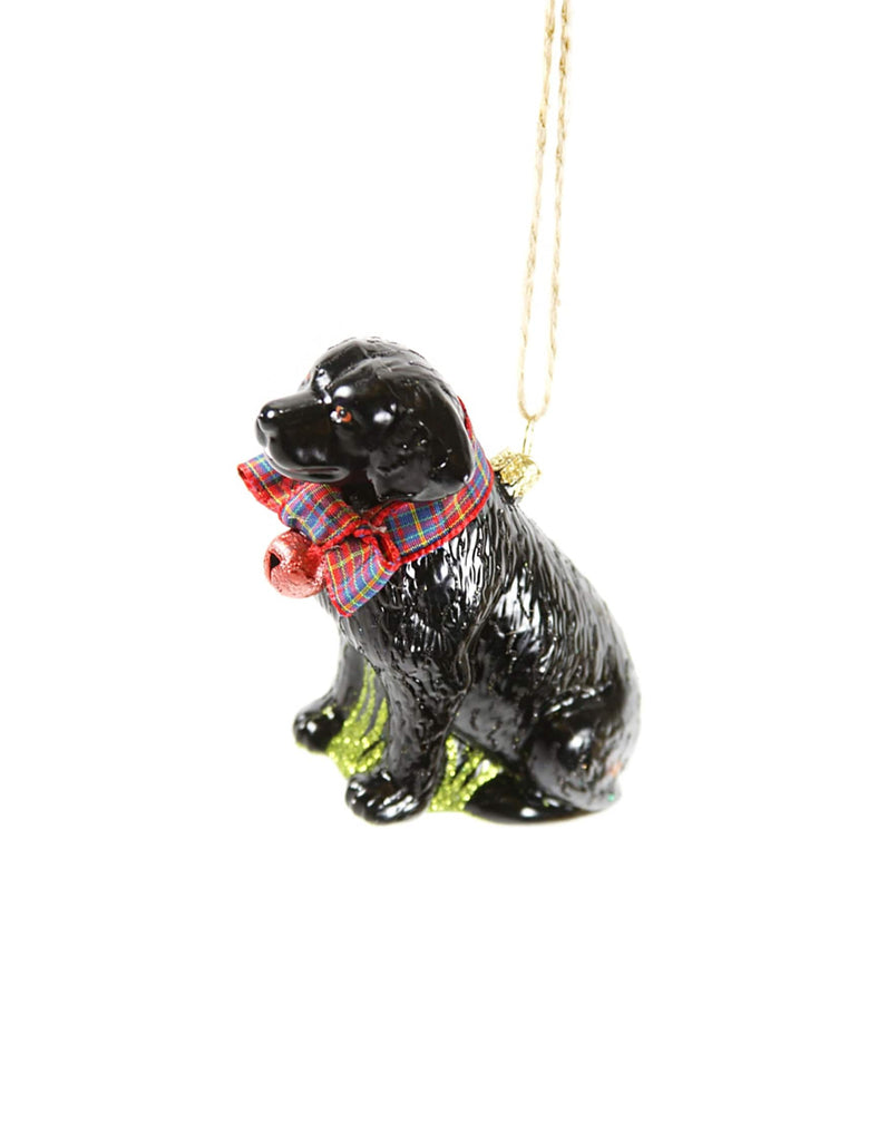 Black Lab Glass Ornament / Black Labrador Retriever Ornament