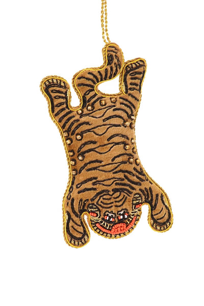 Tiger Rug Ornament / Beaded Siberian Tiger Rug Ornament